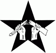 Logo Graswurzelrevolution - schwarzer Stern mit zerbrochenem Gewehr