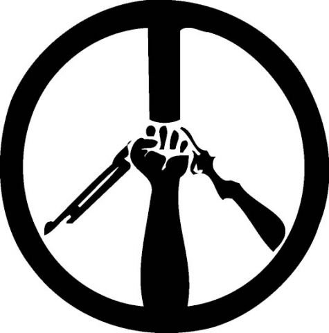 Peace - ein antimilitaristisches Friedenszeichen