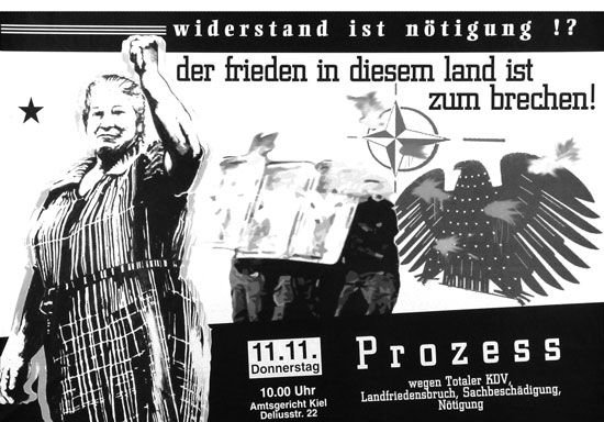 Plakate Sozialer Bewegungen - Prozess wegen Kriegsdienstverweigerung