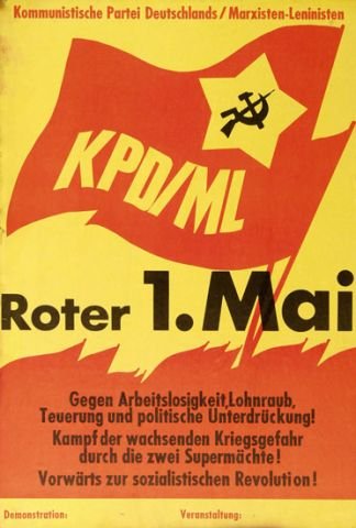 Plakate Sozialer Bewegungen - KPD/ML. Roter 1. Mai