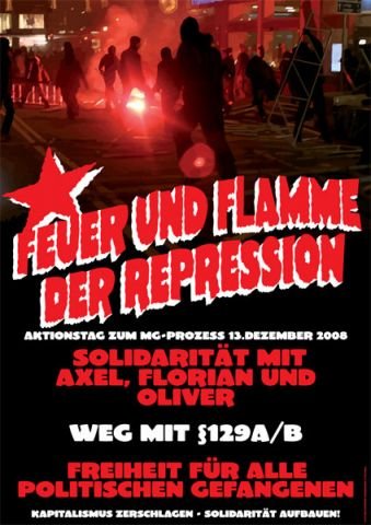 Plakate Sozialer Bewegungen - Feuer und Flamme der Repression