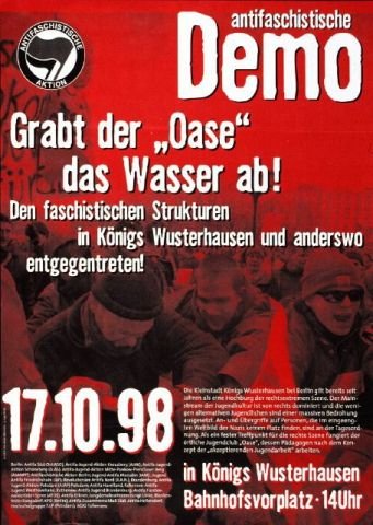 Plakate Sozialer Bewegungen - Grabt der Oase das Wasser ab. Antifademo