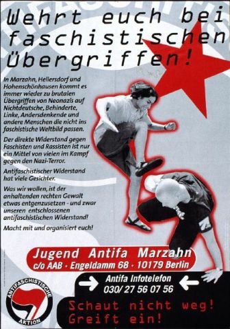 Plakate Sozialer Bewegungen - Wehrt euch bei faschistischen Übergriffen!