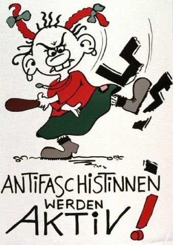 Plakate Sozialer Bewegungen - Antifaschistinnen werden aktiv