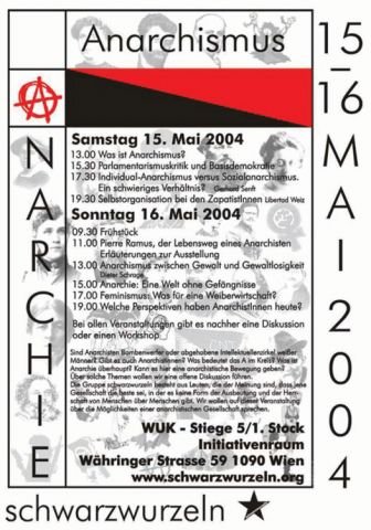 Politische Plakate Österreich - Anarchie Schwarzwurzeln 2004