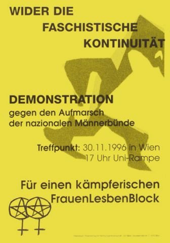 Politische Plakate �sterreich - FrauenLesbenblock Anti-Kommersdemo 1996
