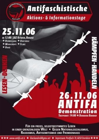 Politische Plakate Österreich - Antifaschistische Demonstration Dornbirn 2006