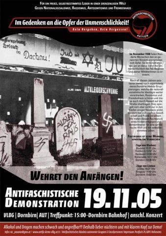 Politische Plakate Österreich - Antifademo Dornbirn 2005