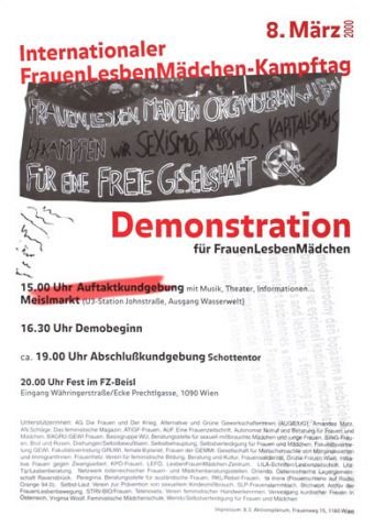 Politische Plakate Österreich - Frauendemo 8. März 2000