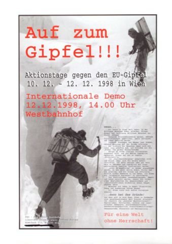 Politische Plakate Österreich - Demo EU-Gipfel 1998