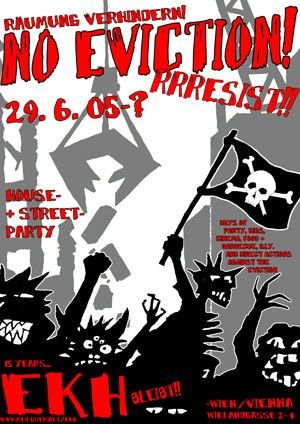 Politische Plakate Österreich - EKH No Eviction 2005