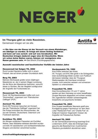 Politische Plakate Schweiz - Neger