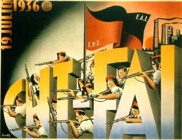 Plakat aus dem Spanischen Bürgerkrieg CNT-FAI 1