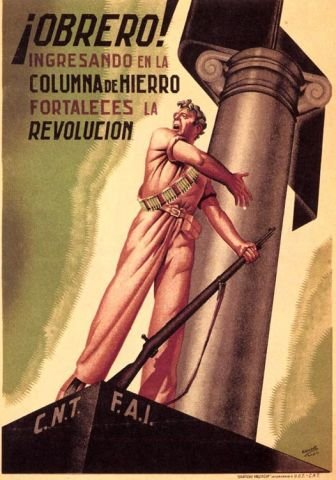 Plakat aus dem Spanischen Bürgerkrieg CNT-FAI 24