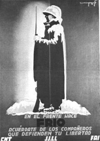 Plakat aus dem Spanischen Bürgerkrieg CNT-FAI 32