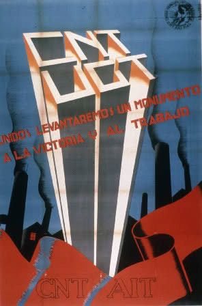 Plakat aus dem Spanischen Bürgerkrieg CNT-FAI 80