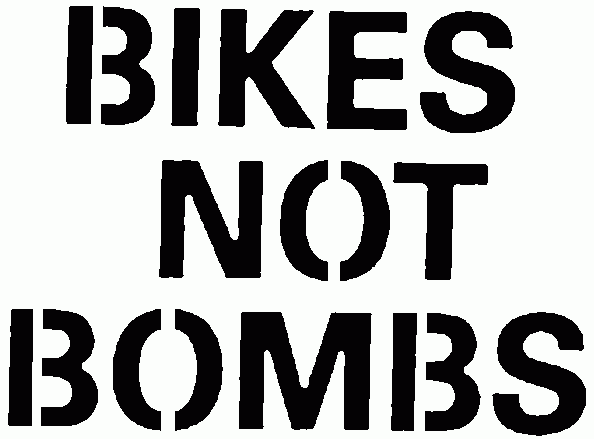 Stencil Bikes not Bombs